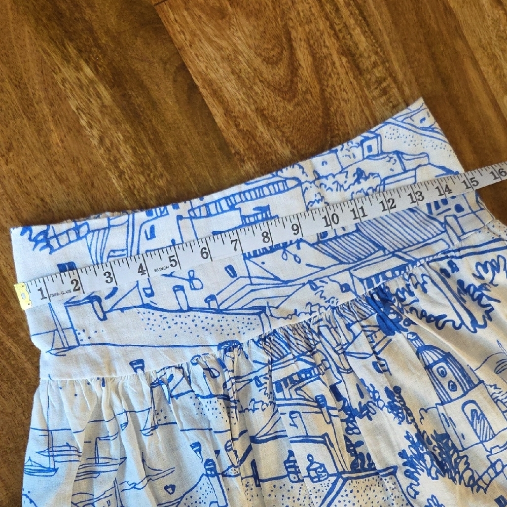 {Calypso St Barth} Coastal Sails Linen Blend Maxi Skirt (Medium) - Picture 9 of 12